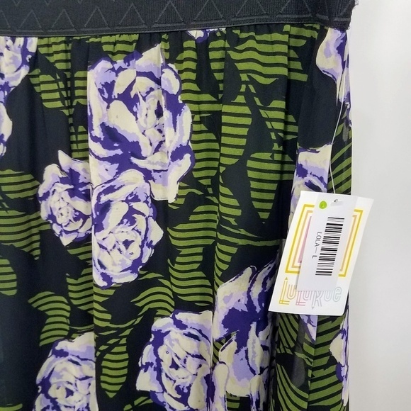 New LulaRoe Lola Floral Flowing Skirt Sz L - Picture 2 of 2